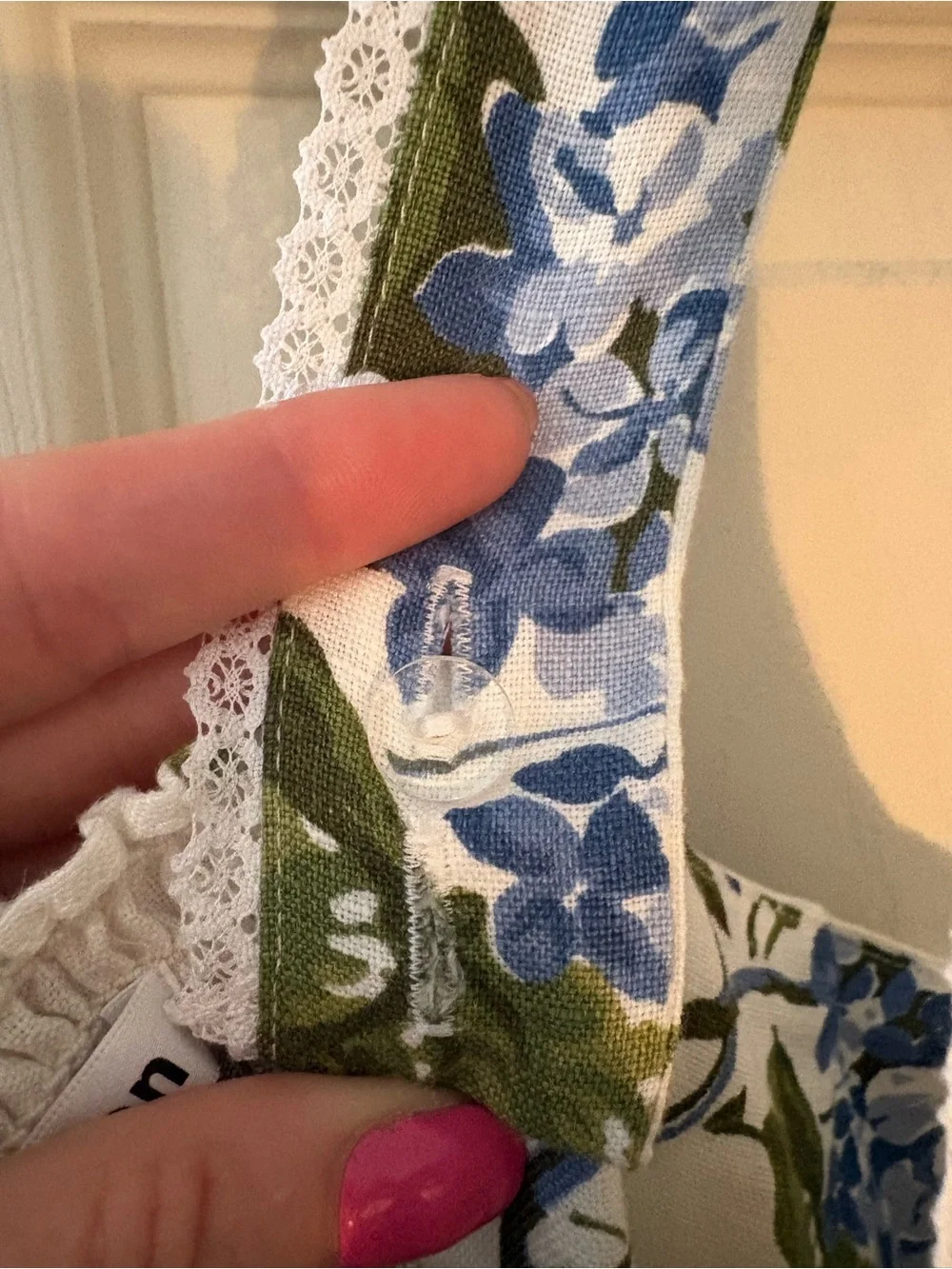 Reformation White Midi Dress with Blue Floral Print - Picture 9 of 10